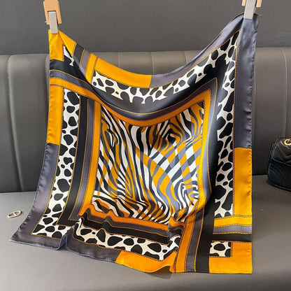 Luxury Silk Square Scarf - Womens Satin Neckerchief  Hair Wrap 2023 - ZOOMNSTORE