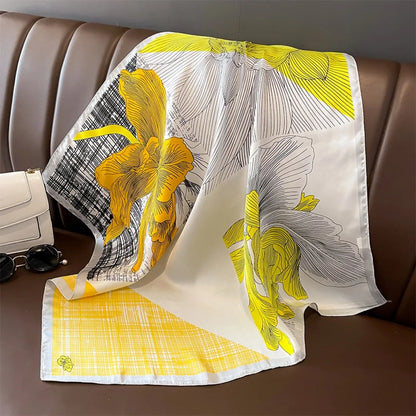 Luxury Silk Square Scarf - Womens Satin Neckerchief  Hair Wrap 2023 - ZOOMNSTORE