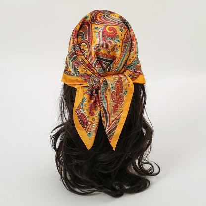 Luxury Silk Square Scarf - Womens Satin Neckerchief  Hair Wrap 2023 - ZOOMNSTORE