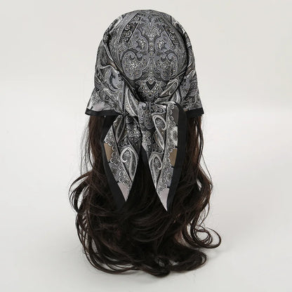 Luxury Silk Square Scarf - Womens Satin Neckerchief  Hair Wrap 2023 - ZOOMNSTORE