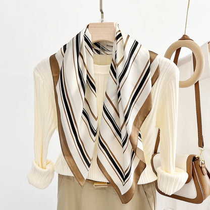 Luxury Silk Square Scarf - Womens Satin Neckerchief  Hair Wrap 2023 - ZOOMNSTORE