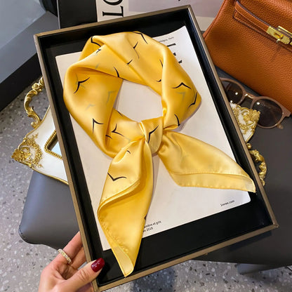 Luxury Silk Scarf - Chain Print Thin Neck Scarf for Women 70x70cm - ZOOMNSTORE