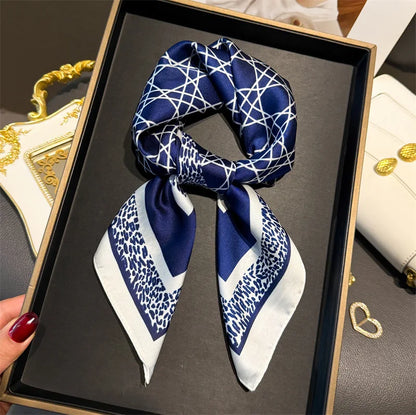 Luxury Silk Scarf - Chain Print Thin Neck Scarf for Women 70x70cm - ZOOMNSTORE