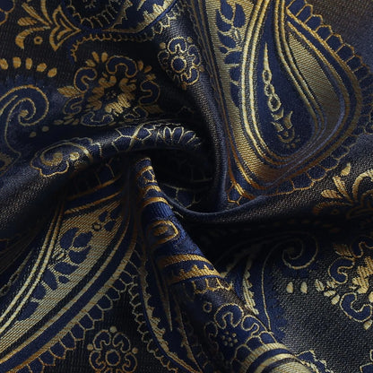 Mens Silk Tie Set - Silver Paisley Necktie with Pocket Square  Cufflinks for Formal Events - ZOOMNSTORE