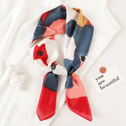 Luxury Silk Plaid Scarf - Soft Satin Neck Hair Tie for Women Foulard Hijab 2021 - ZOOMNSTORE