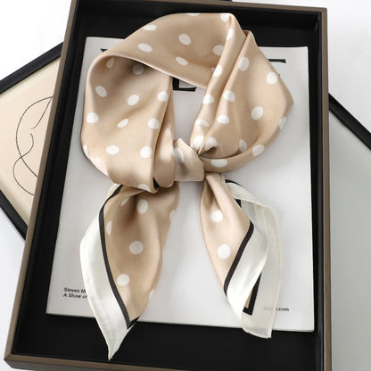 Luxury Silk Plaid Scarf - Soft Satin Neck Hair Tie for Women Foulard Hijab 2021 - ZOOMNSTORE