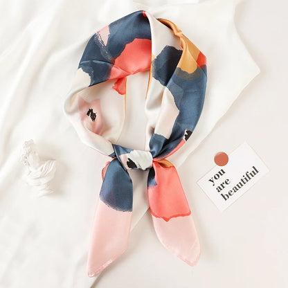 Luxury Silk Plaid Scarf - Soft Satin Neck Hair Tie for Women Foulard Hijab 2021 - ZOOMNSTORE