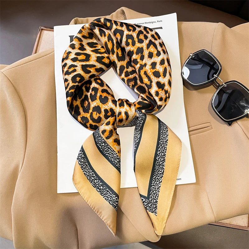 Luxury Silk Plaid Scarf - Soft Satin Neck Hair Tie for Women Foulard Hijab 2021 - ZOOMNSTORE