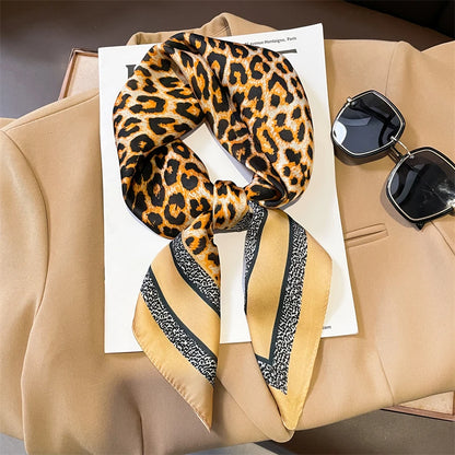 Luxury Silk Plaid Scarf - Soft Satin Neck Hair Tie for Women Foulard Hijab 2021 - ZOOMNSTORE