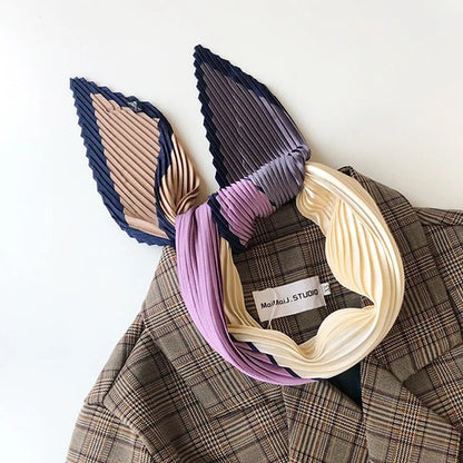 Luxury Silk Pleated Scarf - Womens Hair  Neck Accessory - ZOOMNSTORE