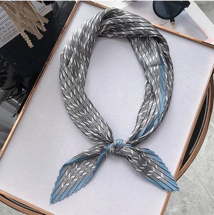 Luxury Silk Pleated Scarf - Womens Hair  Neck Accessory - ZOOMNSTORE