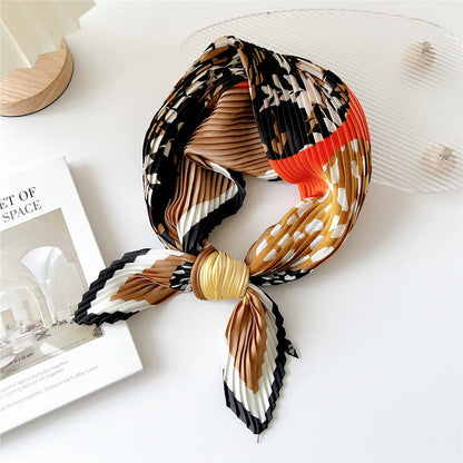 Luxury Silk Pleated Scarf - Womens Hair  Neck Accessory - ZOOMNSTORE