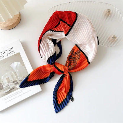 Luxury Silk Pleated Scarf - Womens Hair  Neck Accessory - ZOOMNSTORE