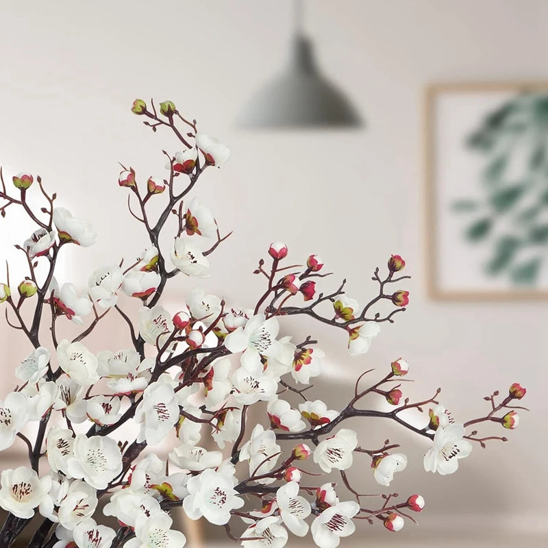 Silk Plum Blossom Branch - Artificial Flowers for Home Wedding  New Year Decor - ZOOMNSTORE