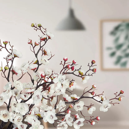 Silk Plum Blossom Branch - Artificial Flowers for Home Wedding  New Year Decor - ZOOMNSTORE
