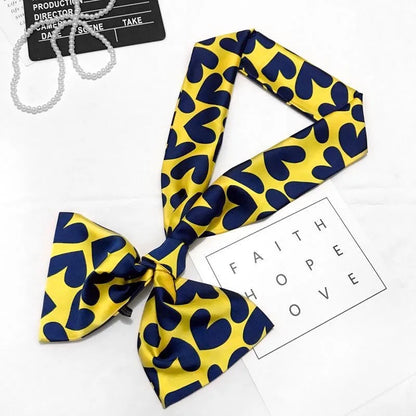 Striped Satin Silk Scarf for Women - Double-Sided Luxury Neck Neckerchief - ZOOMNSTORE