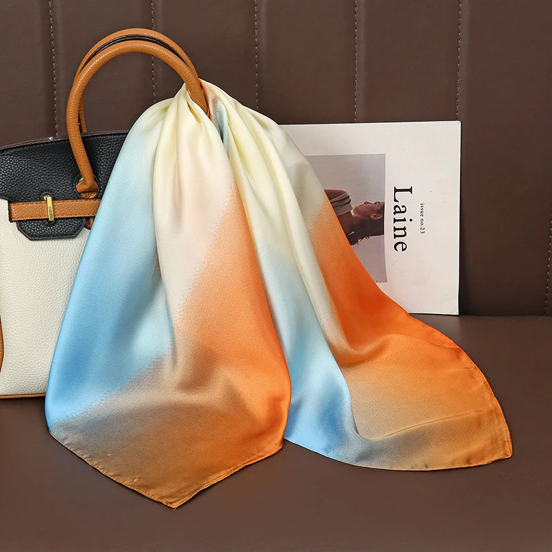 Luxury Satin Silk Scarf - Womens Fashion Shawl Hijab Neckerchief Bandana 2023 - ZOOMNSTORE