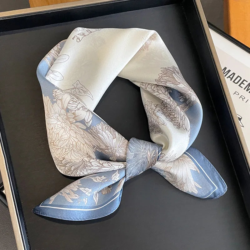 Luxury Satin Silk Scarf - Womens Fashion Shawl Hijab Neckerchief Bandana 2023 - ZOOMNSTORE