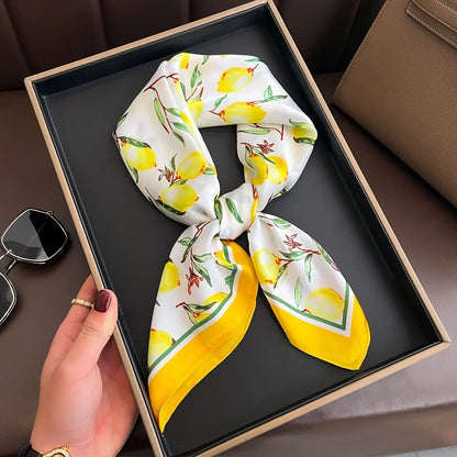 Luxury Satin Silk Scarf - Womens Fashion Shawl Hijab Neckerchief Bandana 2023 - ZOOMNSTORE