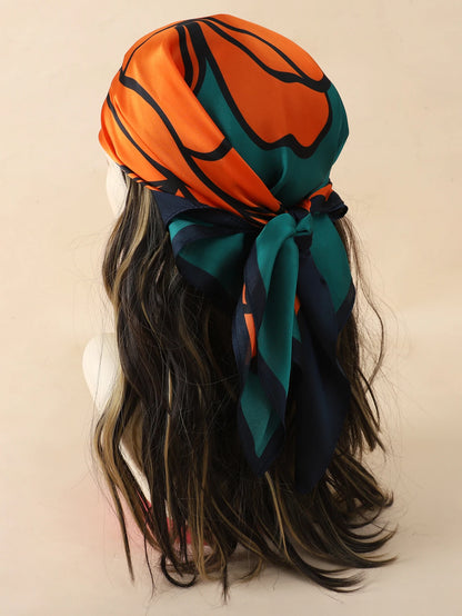 Luxury Silk Cat Print Scarf - Womens Neck Hair Tie Bandana Foulard 70cm - ZOOMNSTORE