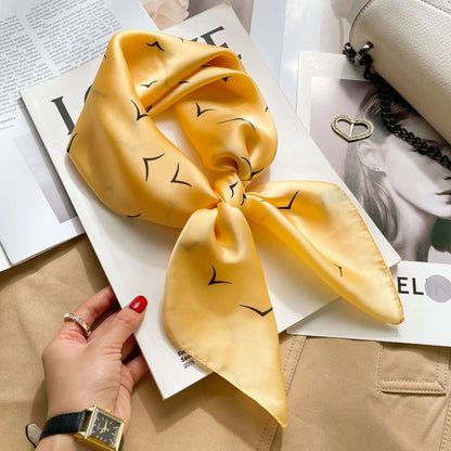 Luxury Silk Cat Print Scarf - Womens Neck Hair Tie Bandana Foulard 70cm - ZOOMNSTORE