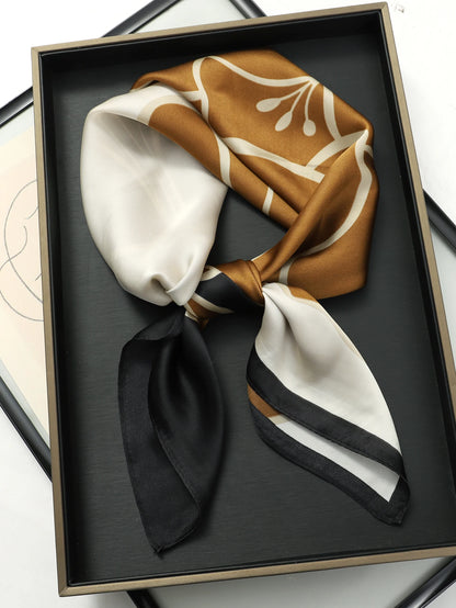 Luxury Silk Cat Print Scarf - Womens Neck Hair Tie Bandana Foulard 70cm - ZOOMNSTORE