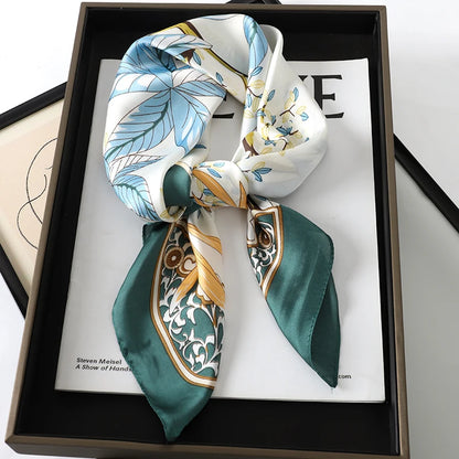 Luxury Silk Cat Print Scarf - Womens Neck Hair Tie Bandana Foulard 70cm - ZOOMNSTORE