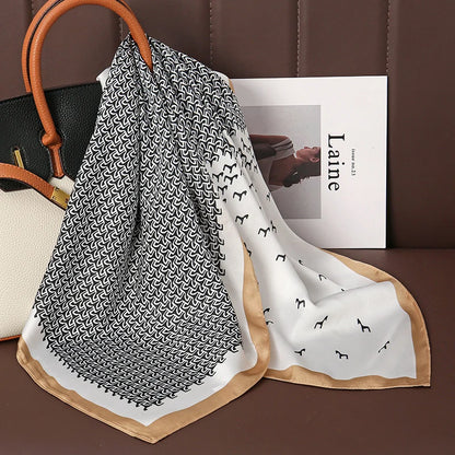 Luxury Silk Square Scarf - 70cm Satin Neck Tie  Hair Bandana for Women - ZOOMNSTORE