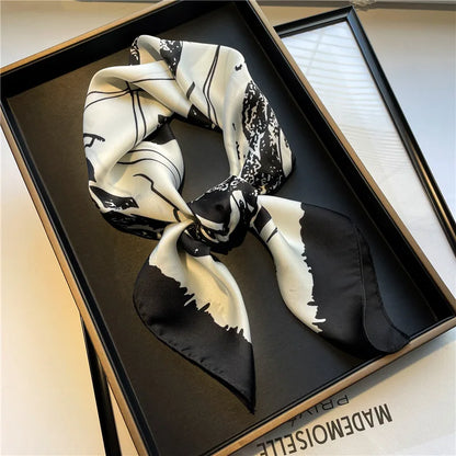 Luxury Silk Square Scarf - 70cm Satin Neck Tie  Hair Bandana for Women - ZOOMNSTORE