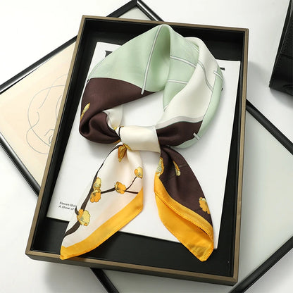 Luxury Silk Square Scarf - 70cm Satin Neck Tie  Hair Bandana for Women - ZOOMNSTORE