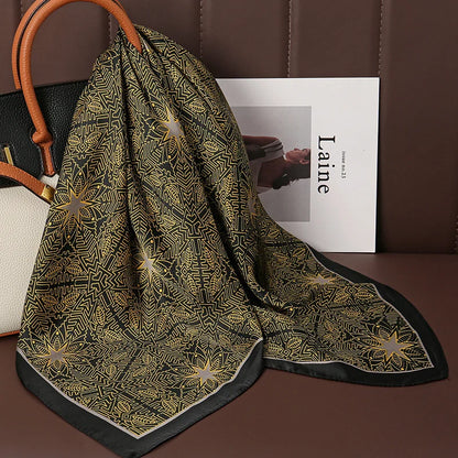 Luxury Silk Square Scarf - 70cm Satin Neck Tie  Hair Bandana for Women - ZOOMNSTORE