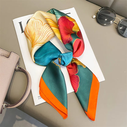 Luxury Silk Square Scarf - 70cm Satin Neck Tie  Hair Bandana for Women - ZOOMNSTORE