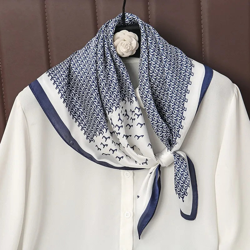 Luxury Silk Square Scarf - 70cm Satin Neck Tie  Hair Bandana for Women - ZOOMNSTORE