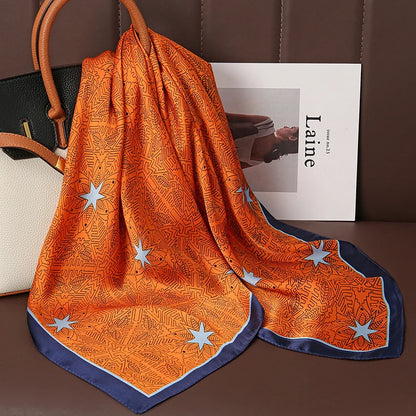 Luxury Silk Square Scarf - 70cm Satin Neck Tie  Hair Bandana for Women - ZOOMNSTORE