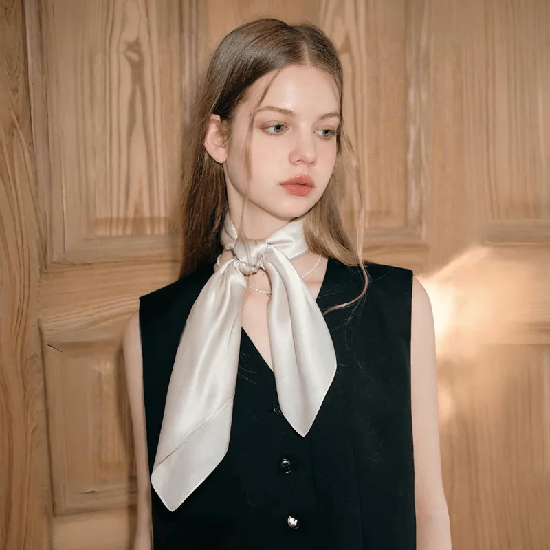 Luxury Silk Square Scarf - 21 Colors 70cm Neck Tie Shawl Womens Hair Bandana  Headscarf - ZOOMNSTORE