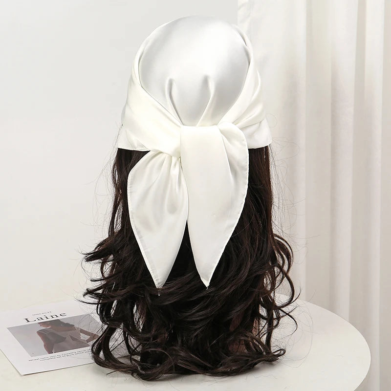 Luxury Silk Square Scarf - 21 Colors 70cm Neck Tie Shawl Womens Hair Bandana  Headscarf - ZOOMNSTORE