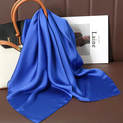 Luxury Silk Square Scarf - 21 Colors 70cm Neck Tie Shawl Womens Hair Bandana  Headscarf - ZOOMNSTORE