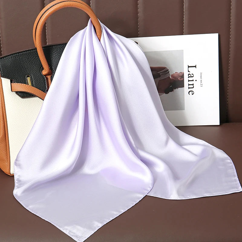 Luxury Silk Square Scarf - 21 Colors 70cm Neck Tie Shawl Womens Hair Bandana  Headscarf - ZOOMNSTORE