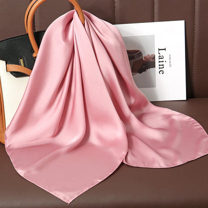 Luxury Silk Square Scarf - 21 Colors 70cm Neck Tie Shawl Womens Hair Bandana  Headscarf - ZOOMNSTORE