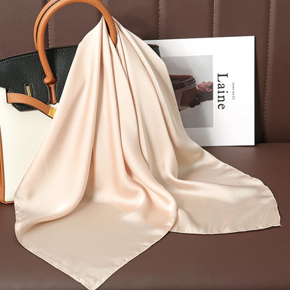 Luxury Silk Square Scarf - 21 Colors 70cm Neck Tie Shawl Womens Hair Bandana  Headscarf - ZOOMNSTORE
