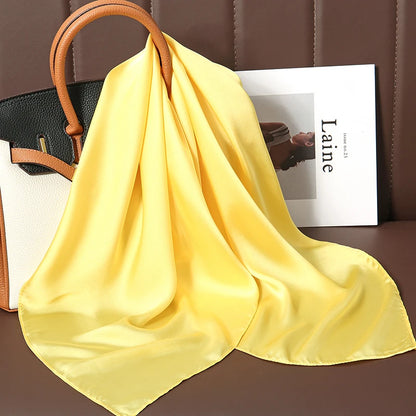 Luxury Silk Square Scarf - 21 Colors 70cm Neck Tie Shawl Womens Hair Bandana  Headscarf - ZOOMNSTORE