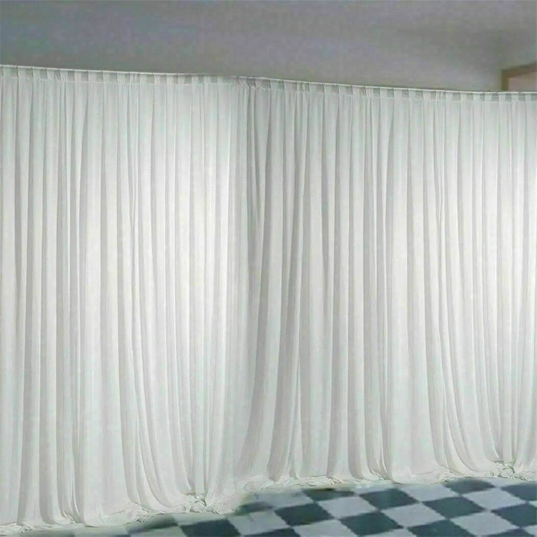 Silk White Backdrop - Wedding Curtain Drapes for Party & Ceremony Decor - ZOOMNSTORE