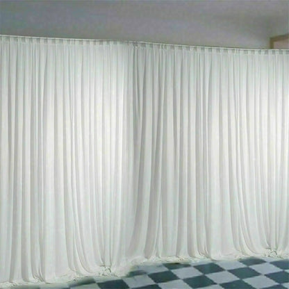Silk White Backdrop - Wedding Curtain Drapes for Party & Ceremony Decor - ZOOMNSTORE