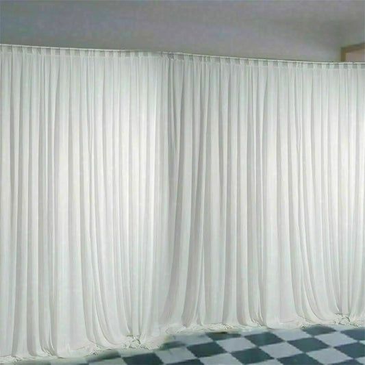 Silk White Backdrop - Wedding Curtain Drapes for Party & Ceremony Decor - ZOOMNSTORE