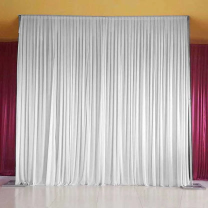 Silk White Backdrop - Wedding Curtain Drapes for Party & Ceremony Decor - ZOOMNSTORE