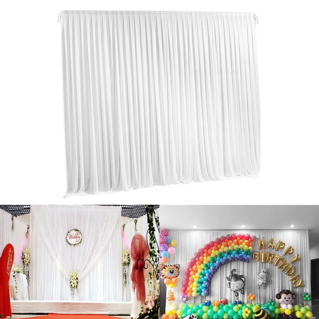 Silk White Backdrop - Wedding Curtain Drapes for Party & Ceremony Decor - ZOOMNSTORE