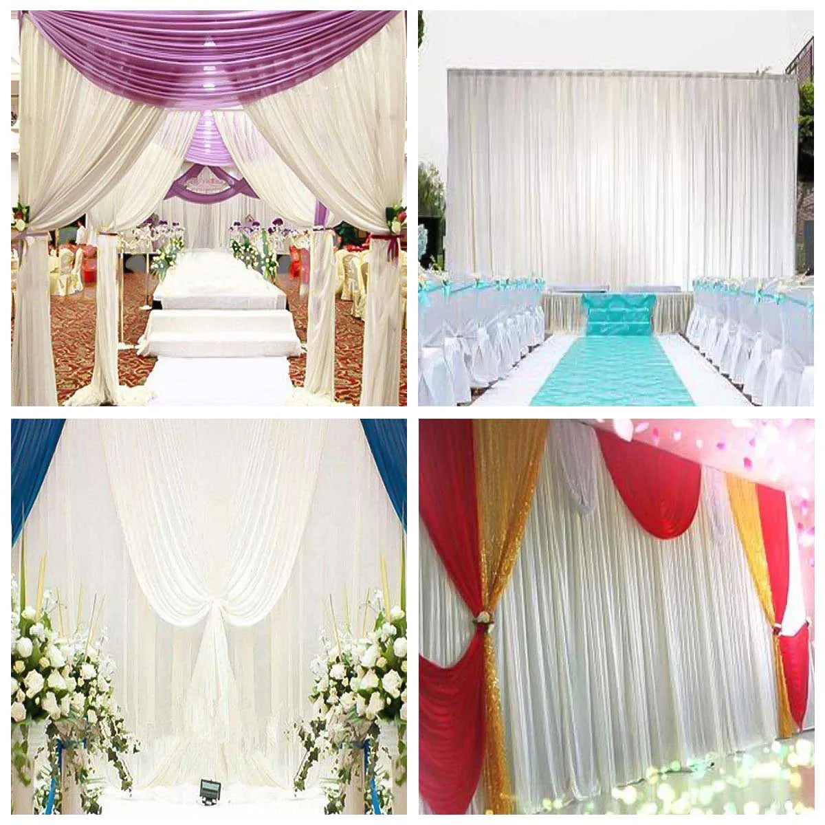 Silk White Backdrop - Wedding Curtain Drapes for Party & Ceremony Decor - ZOOMNSTORE