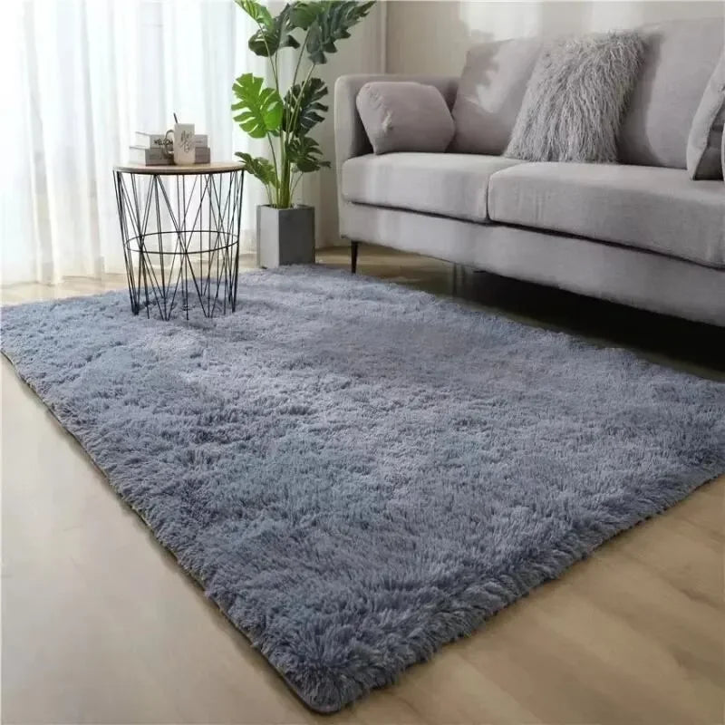 Gradient Silk Wool Non-Slip Bedside Rug - Machine Washable Carpet for Childrens Room  Living Room - ZOOMNSTORE