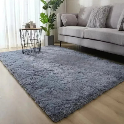 Gradient Silk Wool Non-Slip Bedside Rug - Machine Washable Carpet for Childrens Room  Living Room - ZOOMNSTORE