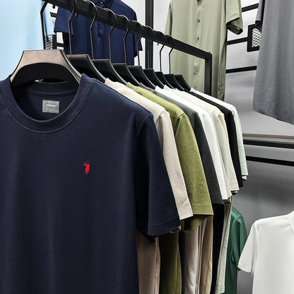 Silky Cotton T-Shirt - Breathable Men's Tee | Quick Dry Round Neck Shirt - ZOOMNSTORE